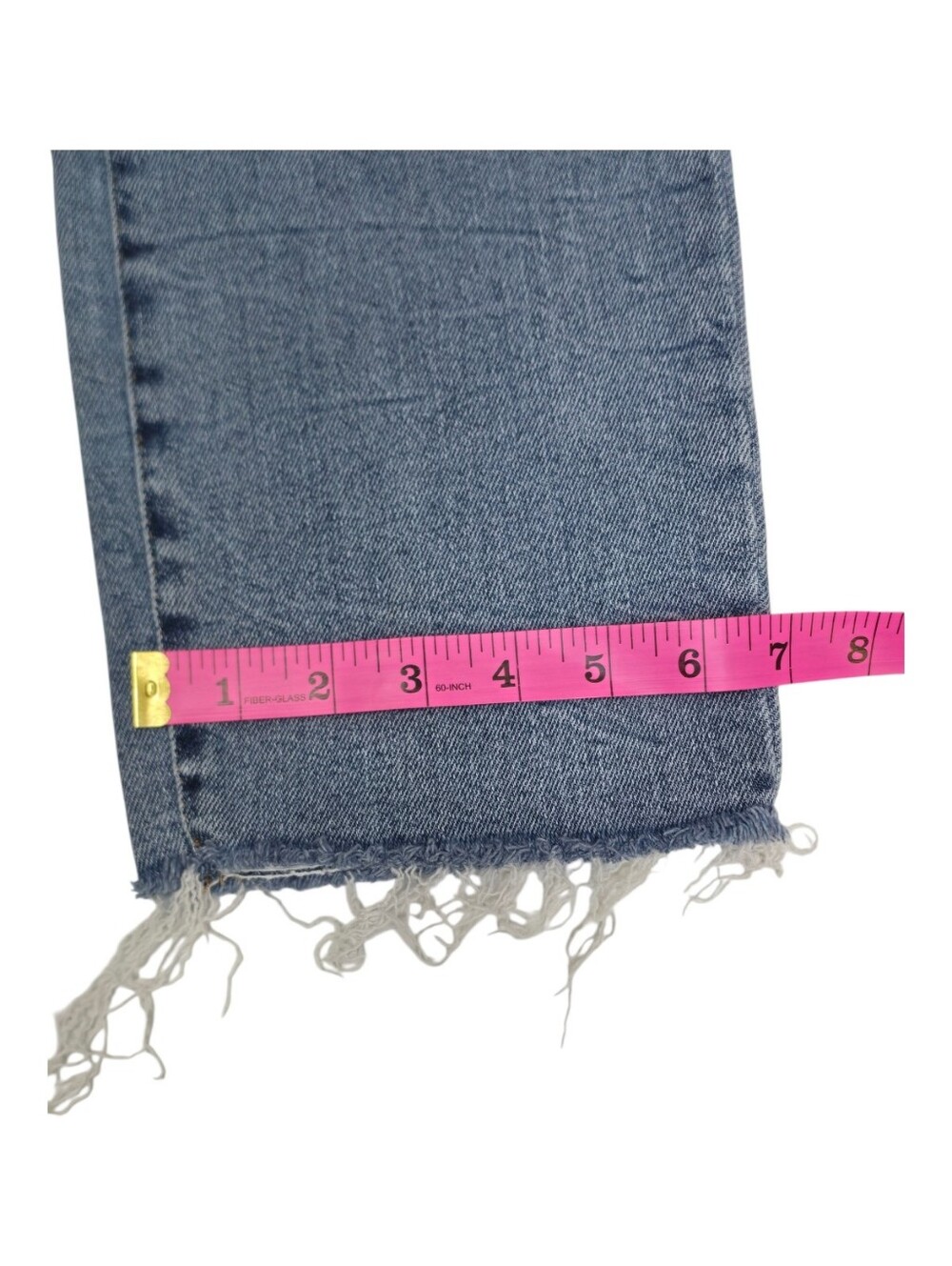 Kensie Women's Straight Leg High Rise Jeans Size 8 Light Wash Raw Hem - Picture 11 of 11